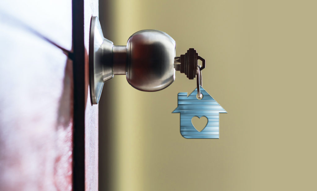 Door handle with key